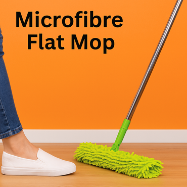 BOOMJOY Microfiber Flat Mop with Swivel Head – Hand-Free Squeeze Mop for Wet & Dry Use-New