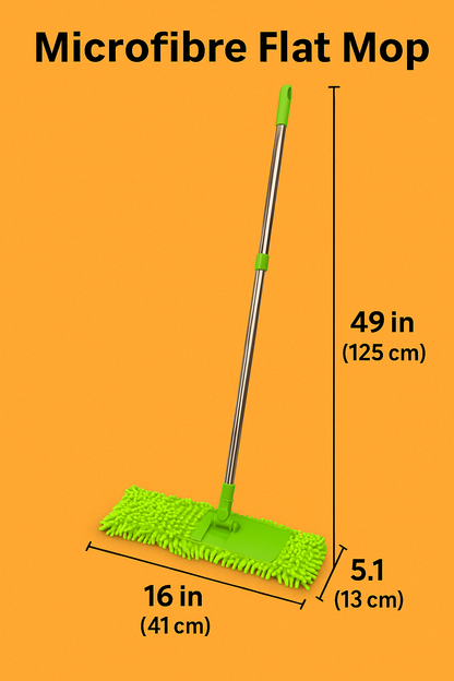 BOOMJOY Microfiber Flat Mop with Swivel Head – Hand-Free Squeeze Mop for Wet & Dry Use-New