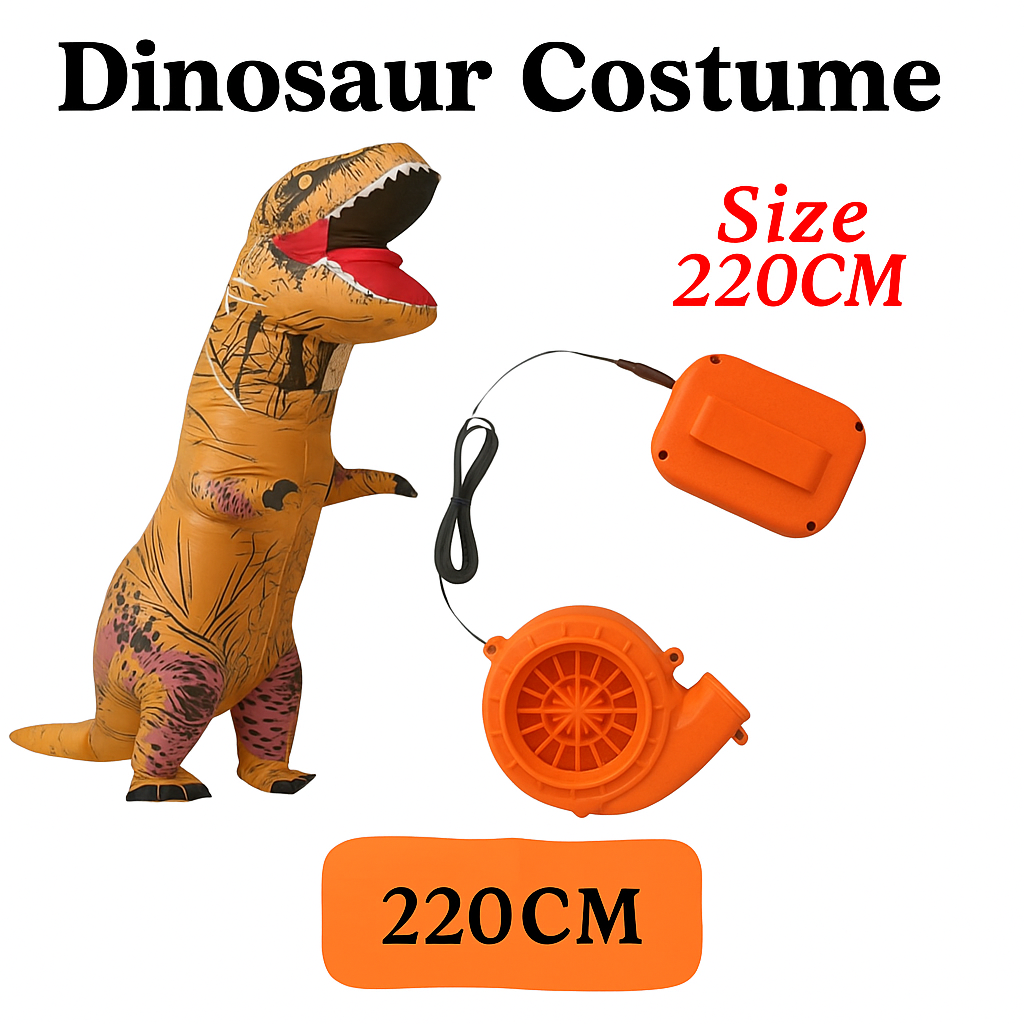Adult T-Rex Inflatable Dinosaur Costume – 220cm Jurassic Blow-Up Suit-NEW