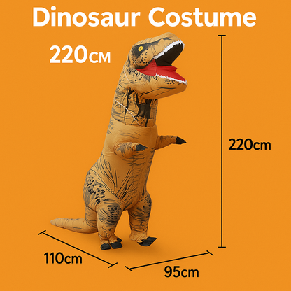 Adult T-Rex Inflatable Dinosaur Costume – 220cm Jurassic Blow-Up Suit-NEW