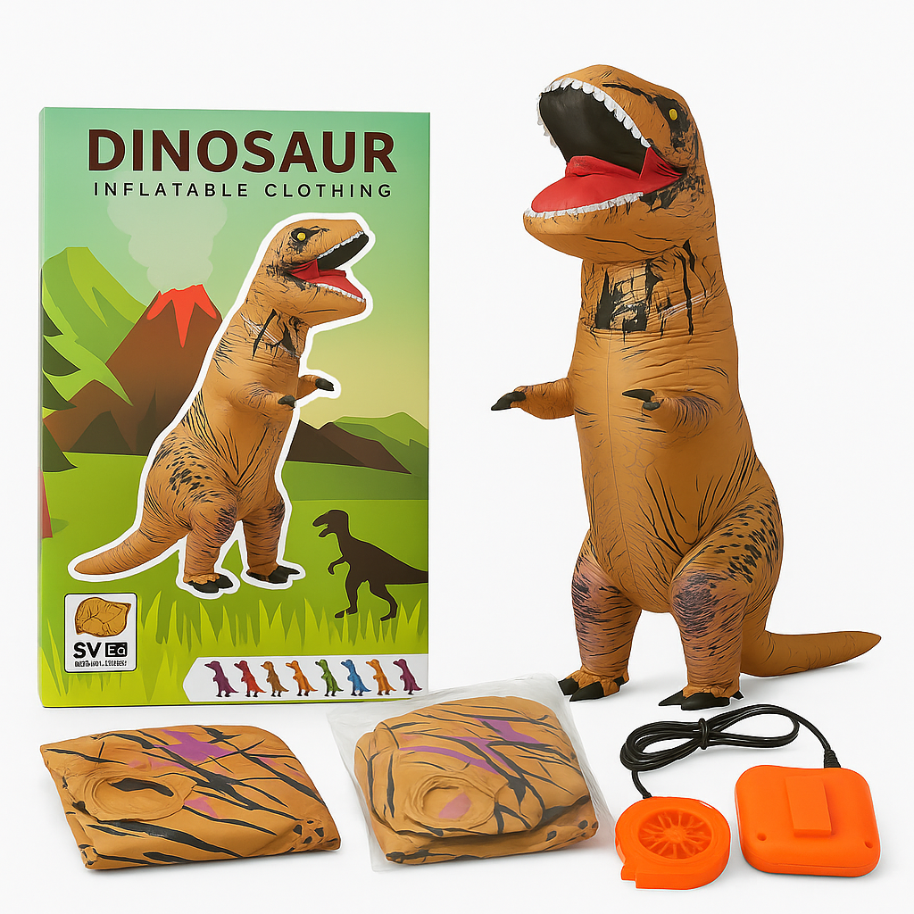 Adult T-Rex Inflatable Dinosaur Costume – 220cm Jurassic Blow-Up Suit-NEW