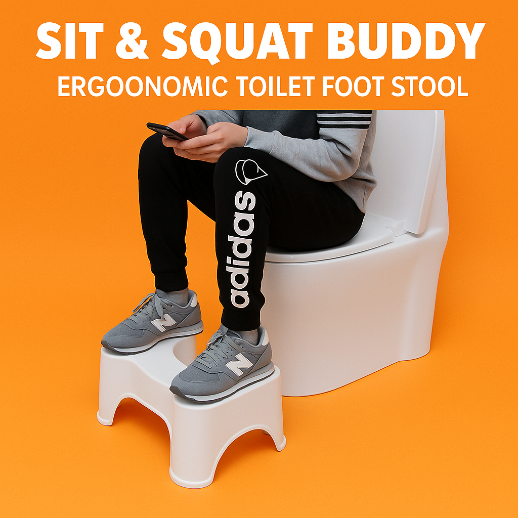 Sit & Squat Eco Squatty Potty Stool – Non-Slip Toilet Step Stool-NEW