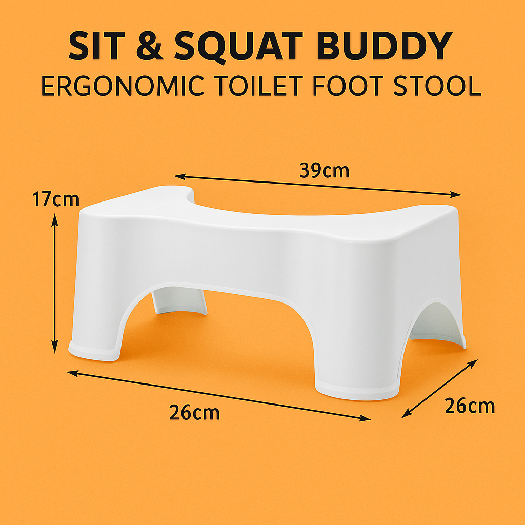 Sit & Squat Eco Squatty Potty Stool – Non-Slip Toilet Step Stool-NEW