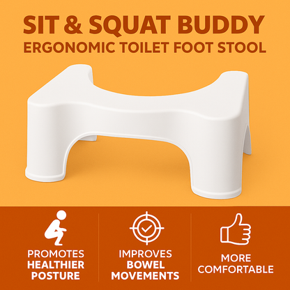 Sit & Squat Eco Squatty Potty Stool – Non-Slip Toilet Step Stool-NEW