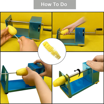 Stainless Steel Potato Twister Spiral Cutter Vegetable Tornado Slicer Machine-NEW