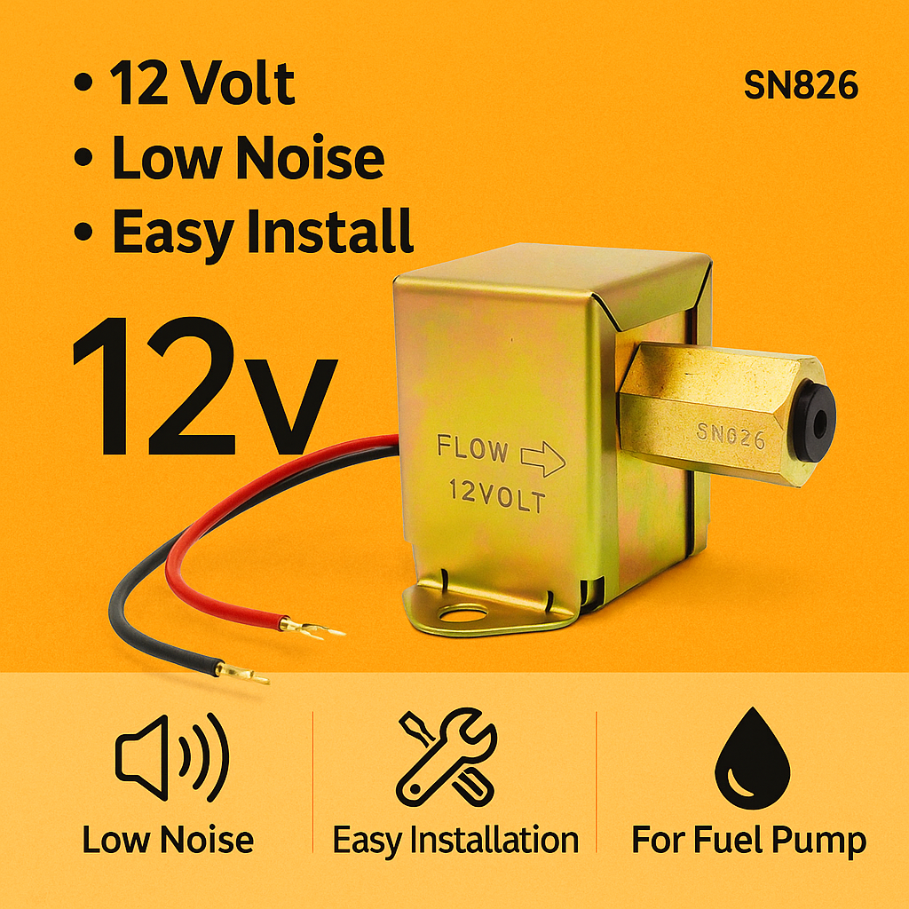 12V Universal Electric Fuel Pump Solid State 4–6PSI 130 LPH Petrol-NEW