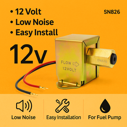 12V Universal Electric Fuel Pump Solid State 4–6PSI 130 LPH Petrol-NEW