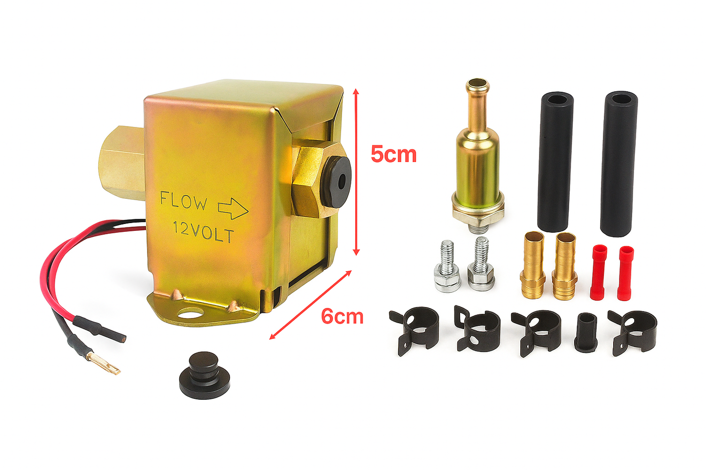 12V Universal Electric Fuel Pump Solid State 4–6PSI 130 LPH Petrol-NEW