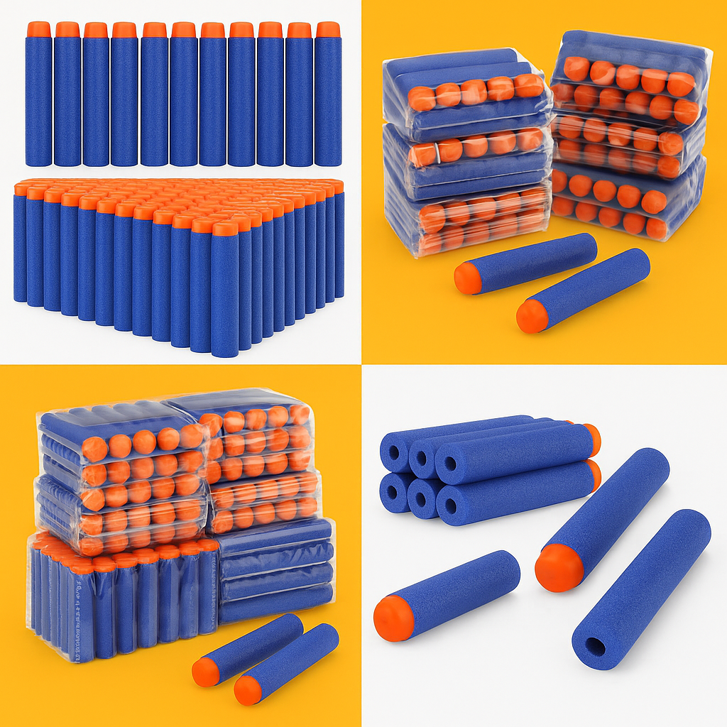100pcs Soft Head Elite Dart Refill Bullets for Nerf N-Strike Toy Guns-Blue (NEW)