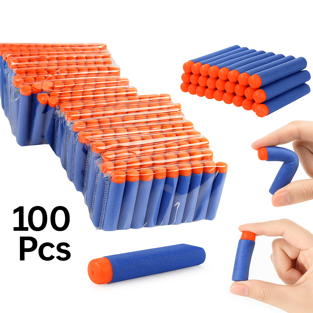 100pcs Soft Head Elite Dart Refill Bullets for Nerf N-Strike Toy Guns-Blue (NEW)