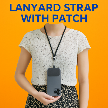 Universal Mobile Phone Lanyard Adjustable Hanging Neck Strap With Patch-NEW