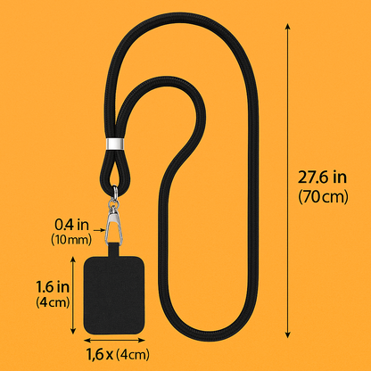Universal Mobile Phone Lanyard Adjustable Hanging Neck Strap With Patch-NEW