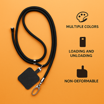 Universal Mobile Phone Lanyard Adjustable Hanging Neck Strap With Patch-NEW