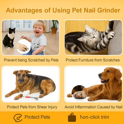 Electric Dog Toe Nail File Grinder Clippers Pet Cat Claw Grooming Trimmer Tools-NEW