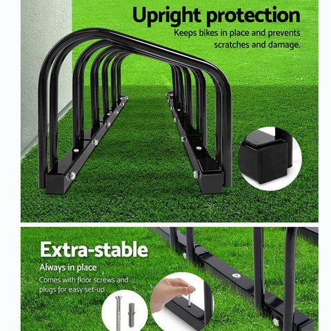 6 Bike Stand Storage Rack Bicycle Parking Cycling Floor Holder Portable