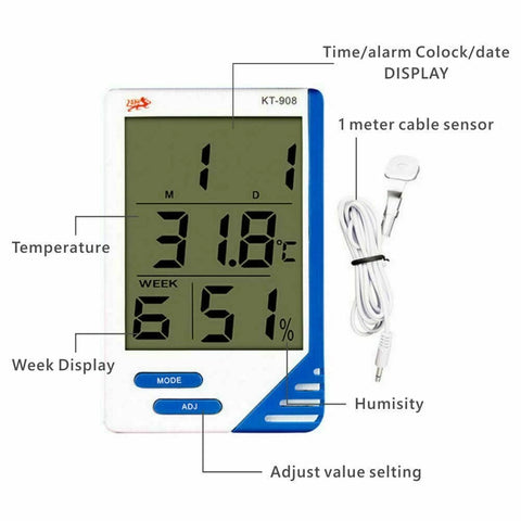 Digital Thermometer Hygrometer Temperature Indoor Outdoor LCD Humidity Meter