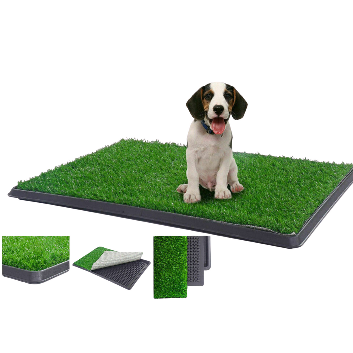 Indoor Dog Pet Potty Zoom Training Portable Grass Mat Toilet Large Loo Pad Tray