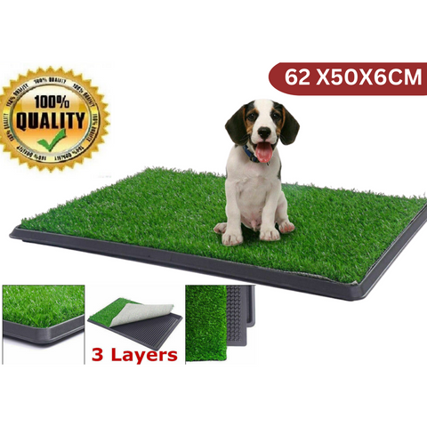 Indoor Dog Pet Potty Zoom Training Portable Grass Mat Toilet Large Loo Pad Tray