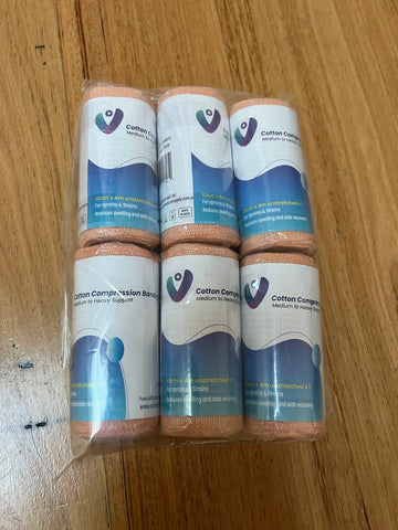 6pack Heavy Elastic Crepe Compression Bandages Strains Sprains AU ( 10cm x 4M)