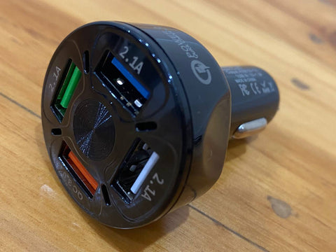 12V Car Cigarette Lighter Socket Dual QC3.0 USB Ports Fast Charger Power Adapter