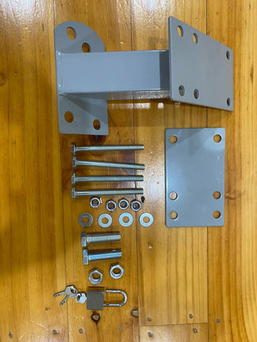 Spare Wheel Carrier Bracket Tyre Holder Trailer Caravan Boat & Pad Lock