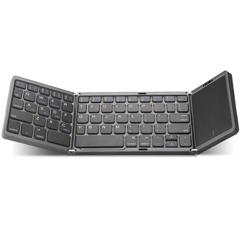Folding Bluetooth Wireless Keyboard Touchpad BT 5.1 Mac Windows Android - Black