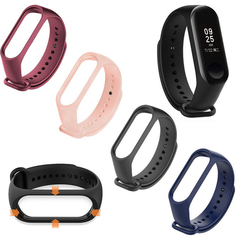 Silicone Wrist Strap Replacement Watchband Smart Bracelet for Xiaomi Mi Band 3&4