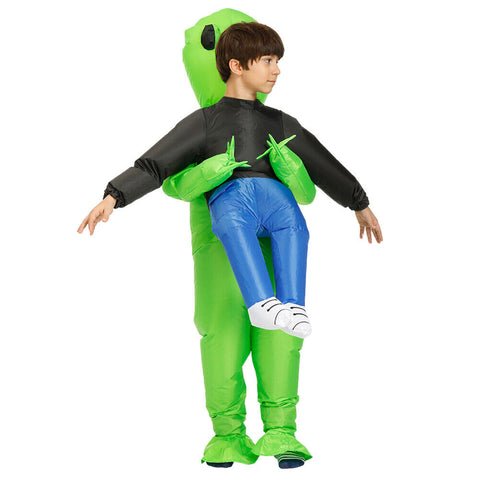 Scary Halloween Green Alien InflatableCostume Blow Up Suits Party Dress  AU