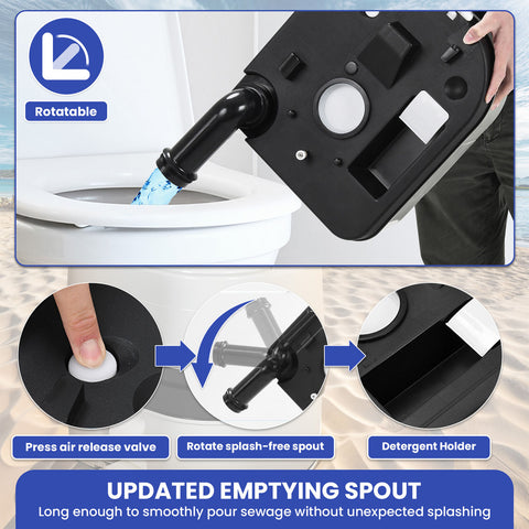 Portable Toilet 24L Camping Potties Outdoor Toilet Hiking Caravan Travel Porta