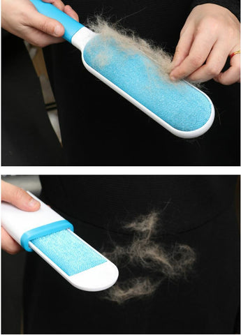 Reusable Furs Pet Hair Lint Brusher Remover Double Side Brush Self-Cleaning Base