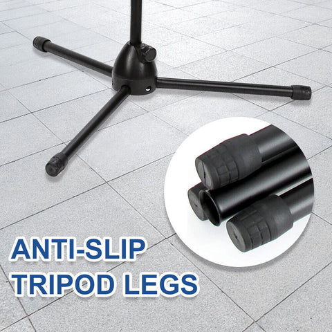 Professional Dual Microphone Stand Telescopic Boom Adjustable Mic Holder Tripod