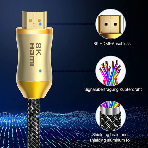 HDMI Cable 15M 10M 5M 3M 2M 1M 8K Ultra HD Cord for HD TV XBOX PS5/4 Switch