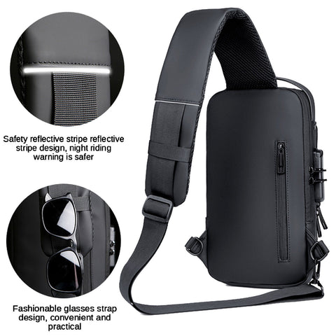 USB-Charging Sport Sling Anti-Theft Shoulder Bag Crossbody Chest Daypack Bags AU