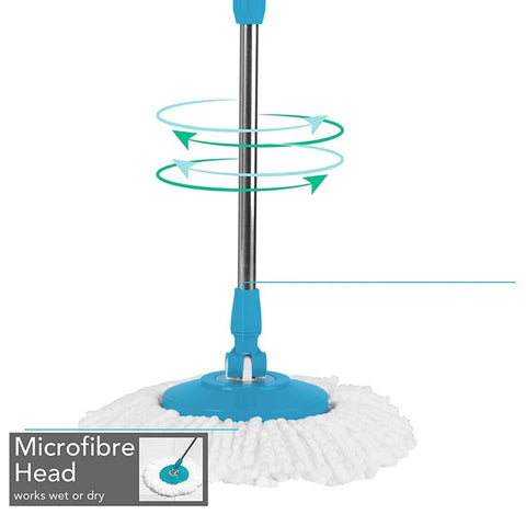 Stainless Steel 360° Spinning Mop Bucket Easy Clean With Spin Mop 2 Free HeadsAU