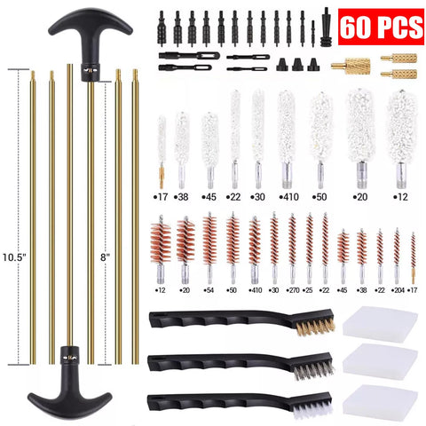 62PC Universal Gun Cleaning Tools Set Pistol Rifle Shotgun Firearm Cleaner Kit