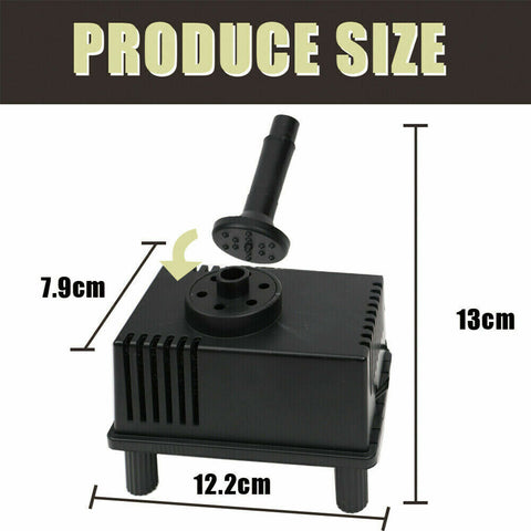 Solar Powered Water Pump Pond Garden Submersible Fountains + Sponge Filter