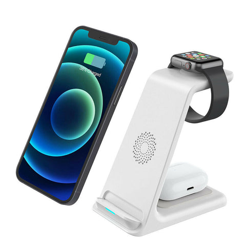 Wireless Charger Dock Charging Station 3 in 1 For Apple Watch iPhone 13 12 11 XS