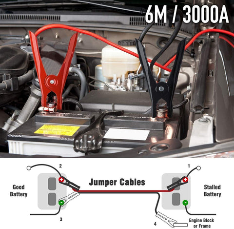 6M 3000AMP Jumper Leads Heavy Duty Truck Car Start Battery Jump Booster Cables