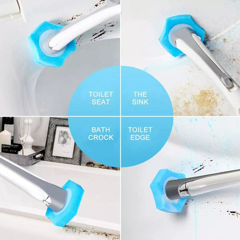 Disposable Toilet Brush Set Toilet System Cleaners with 40Pcs Refills