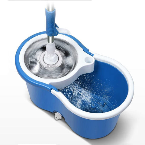 Stainless Steel 360° Spinning Mop Bucket Easy Clean With Spin Mop 2 Free HeadsAU