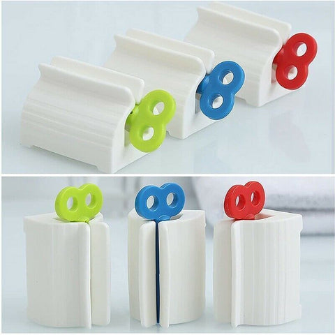 3PCS Toothpaste Squeezer Bathroom Tube Dispenser Seat Easy Stand Rolling Holder