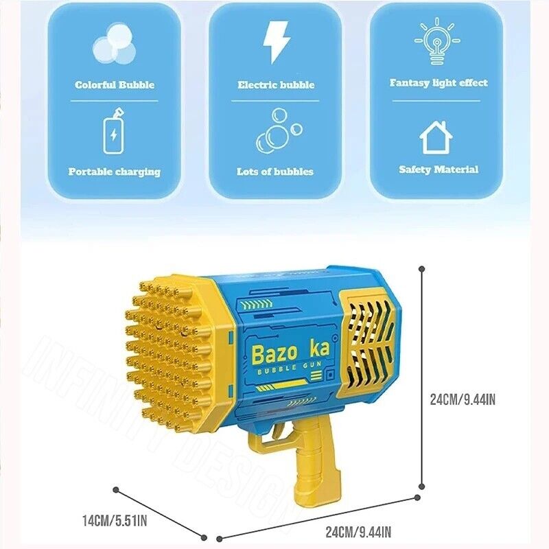 69-Hole Electric Bubble Gun for Kids | Automatic Bubble Blaster Toy-NEW