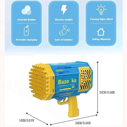 69-Hole Electric Bubble Gun for Kids | Automatic Bubble Blaster Toy-NEW