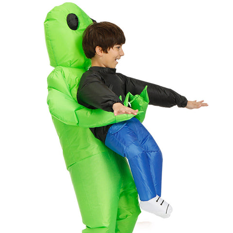 Scary Halloween Green Alien InflatableCostume Blow Up Suits Party Dress  AU