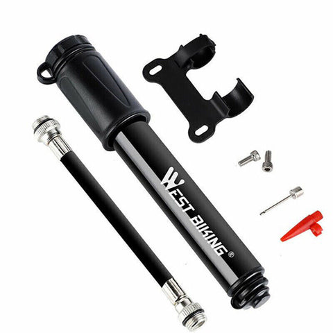 Aluminium MINI BICYCLE AIR PUMP Bike Hand Ball Inflator Portable Cycling Tyre AU