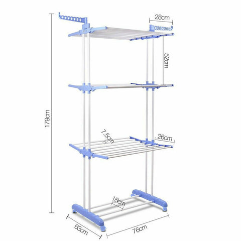 6 Tiers Foldable Garment Hanger Clothes Airer Drying Rack Laundry Support Horse