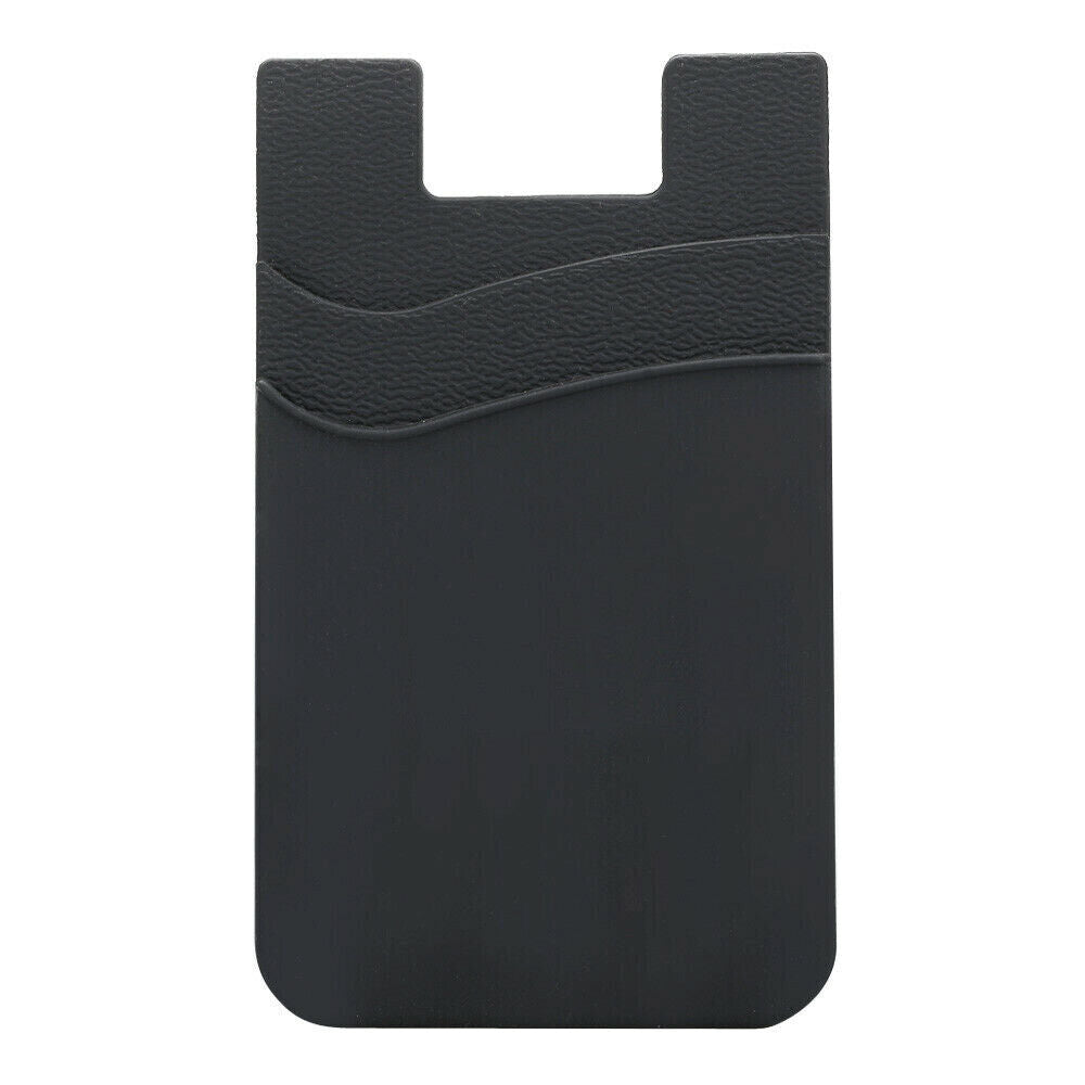 Silicone Mobile Phone Back Double Layers Card Holder Wallet  Stick On Adhesive