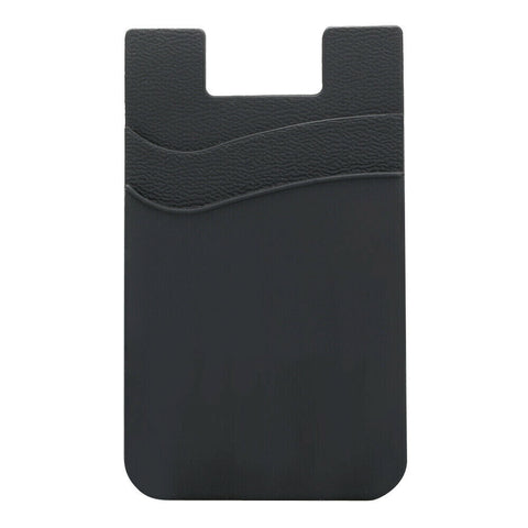 Silicone Mobile Phone Back Double Layers Card Holder Wallet  Stick On Adhesive