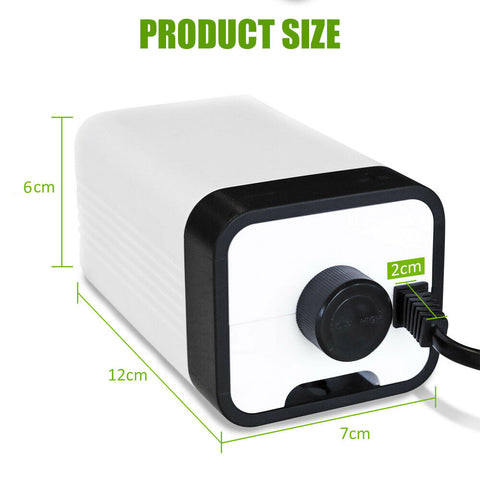 Aquarium Oxygen Pump Aqua Fish Tank Pond Air Bubble Disk Stone Aerator 2 Outlets