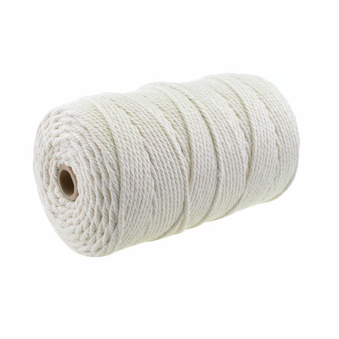 200m 100% Natural Cotton String Twisted Cord Beige Craft Macrame Artisan 3mm HOT